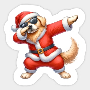 Christmas Golden Retriever Dog Dabbing Dance Sticker